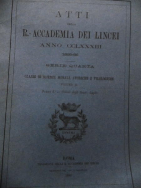 VERONA SCAVI DELLA CATTEDRALE 1885 -1886 ATI R.ACCADEMIA DEI LINCEI …