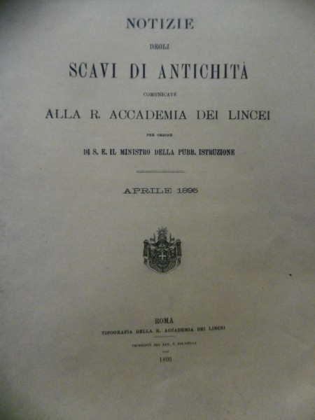 NECROPOLI FUSCO A SIRACUSA 1893 NOTIZIE DEGLI SCAVI DI ANTICHITA' …