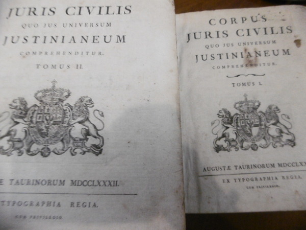 Corpus juris civilis quo jus universum Justinianeum comprehenditur 1782