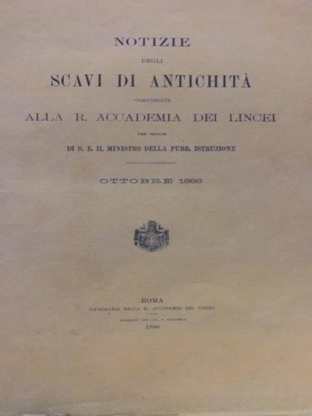 SCAVI ANTICHITA' R.ACCADEMIA LINCEI 1886 ROMA FRAMMENTI MARMOREI RITROVATI PER …