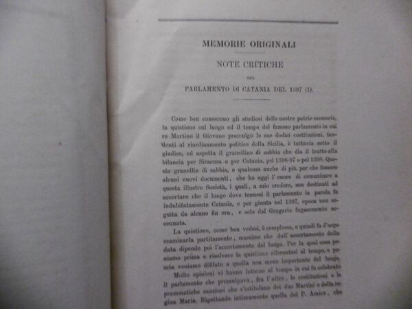 PARLAMENTO DI CATANIA 1397 ARCHIVIO STORICO SICILIANO PALERMO TIPOGRAFIA DELLO …