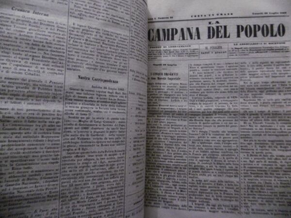 CAMPANA DEL POPOLO APRILE 1863 GIORNALE SATIRICO ANNO 1 DA …