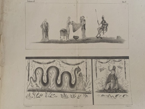 1871 POMPEI GIORNALE DEGLI SCAVI N. 15 TAVOLA ILLUSTRATA ALLEGATA