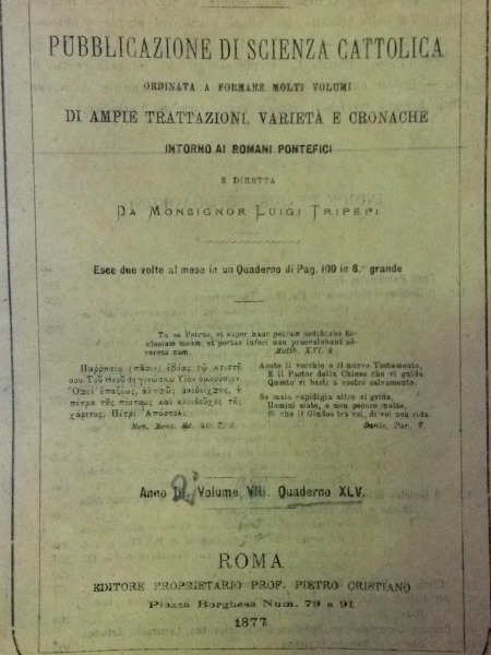 1877 FASTI PONTIFICI PIO IX IL GIUBILEO EPISCOPALE DI PIO …