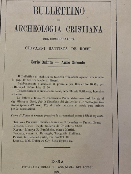 1891 bullettino ARCHEOLOGIA CRISTIANA N. 3 4