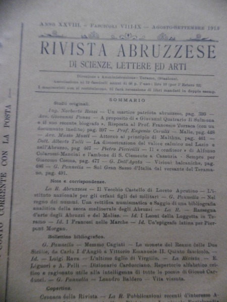 NORBERTO ROZZI UN MARTIRE PATRIOTA ABRUZZESE RIVISTA ABRUZZESE AGOSTO SETTEMBRE …