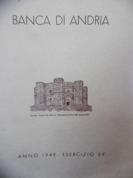 BANCA DI ANDRIA ANNO 1949 ESRCIZIO 64