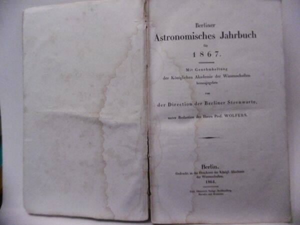 BERLINER ASTRONOMISCHES JAHRBUCH 1867