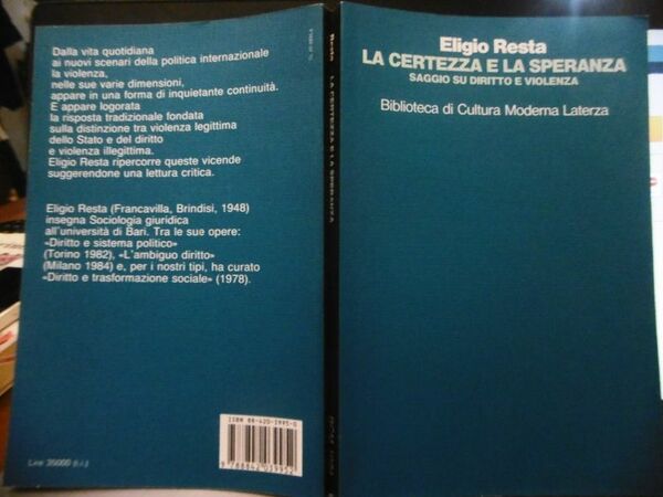 ELIGIO RESTA LA CERTEZZA E LA SPERANZA SAGGIO SU DIRITTO …