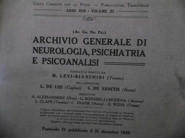 ACONDROPLASIA PROF VITTORIO CHALLIOL ARCHIVIO NEUROLOGIA PSICHIATRIA PSICOANALISI DICEMBE 1930