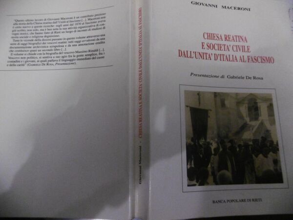 CHIESA REATINA E SOCIETA' CIVILE DALL'UNITA' D'ITALIA AL FASCISMO GIOVANNI …