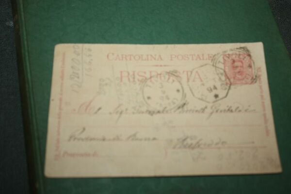 CARTOLINA SCRITTA 1898 AL GENERALE RICCIOTTI GARIBALDI