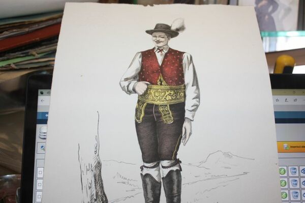 COSTUME UOMO DI CASTELROTTO 1958 COSTUMI POPOLARI ITALIANI GORLICH