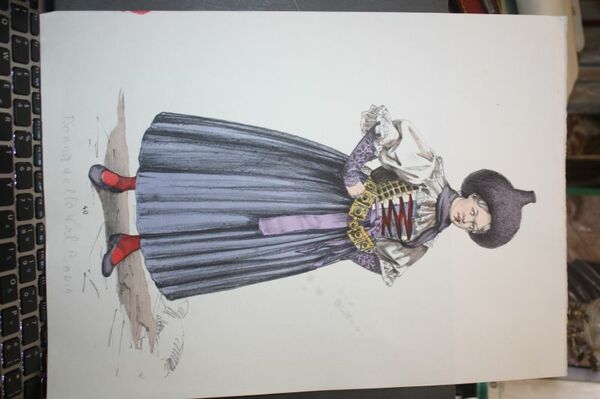 COSTUME DONNA DELLA VAL BADIA 1958 COSTUMI POPOLARI GORLICH