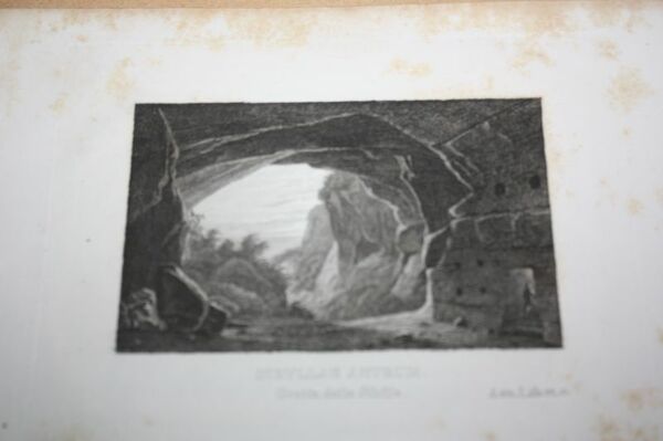 SIBYLLAE ANTRUM GROTTA DELLA SIBILLA INCISIONE ANTICA 1800