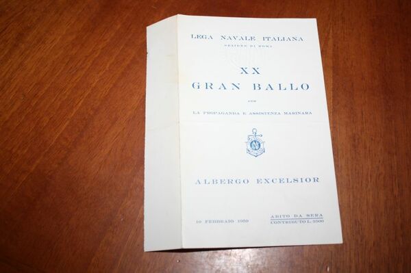 GRAN BALLO LEGA NAVALE ITALIANA 1959 PER LA PROPAGANDA E …