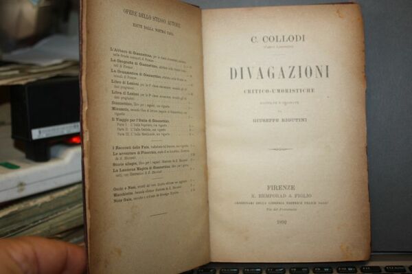 Collodi DIVAGAZIONI Bemporad 1892