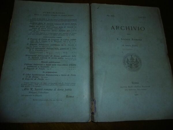 Documenti dei MAGISTRI EDIFICIORUM URBIS tratto da ARCHIVIO SOCIETA' ROMANA …