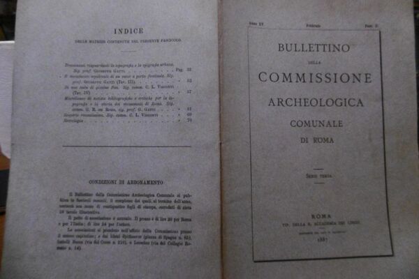 BULLETTINO DELLA COMMISSIONE ARCHEOLOGICA COMUNALE DI ROMA FEBBRAIO 1887DI UNA …