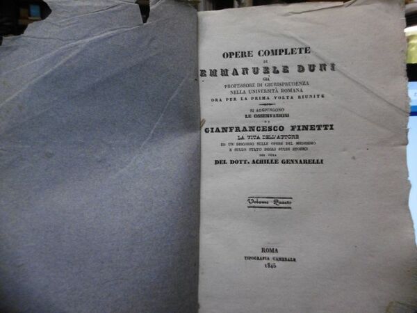 OPERE COMPLETE DI EMMANUELE DUNI GIANFRANCO FINETTI VOLUME QUARTO ROMA …
