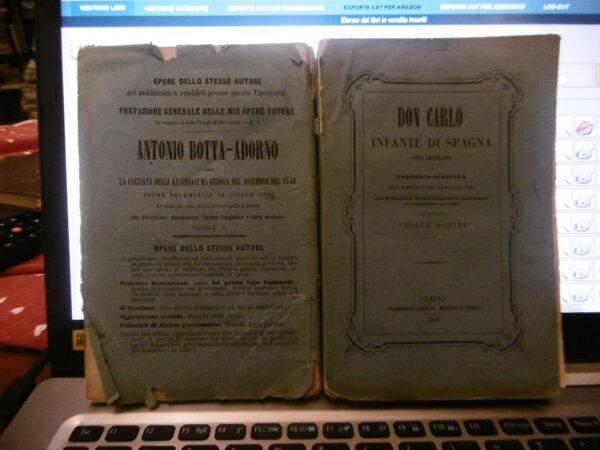 DON CARLO INFANTE DI SPAGNA POEMA DRAMMATICO FEDERICO SCHILLER CESARE …