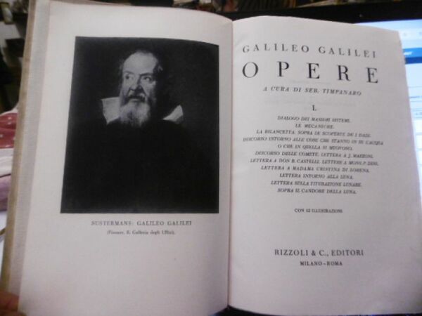GALILEO GALILEI OPERE TOMO PRIMO RIZZOLI 1936