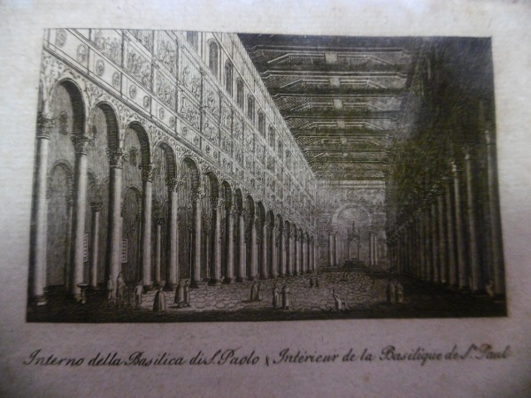 INTERNO DELLA BASILICA DI S.PAOLO INCISIONE