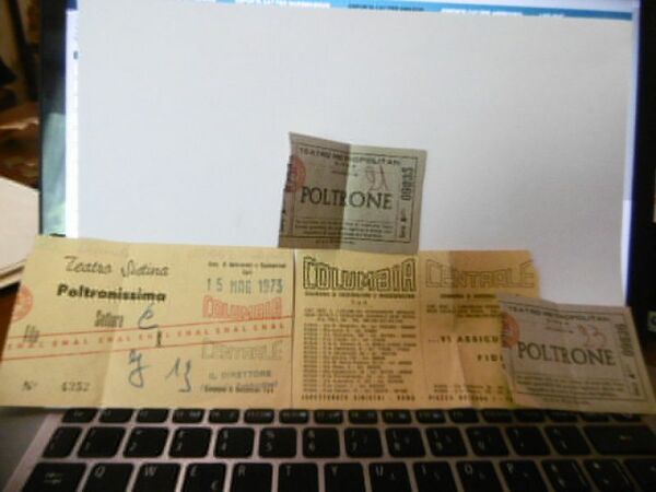 BIGLIETTI TEATRO ANNI 70