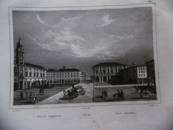 Audot PARMA - Piazza Maggiore incisione