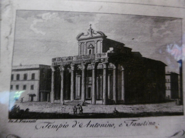 TEMPIO DI ANTONINO E FAUSTINA INCISIONE AUDOT