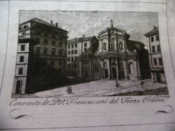 CONVENTO DEI P.FRANCESCANI DEL TERZO ORDINE INCISIONE 1800 CIPRIANI