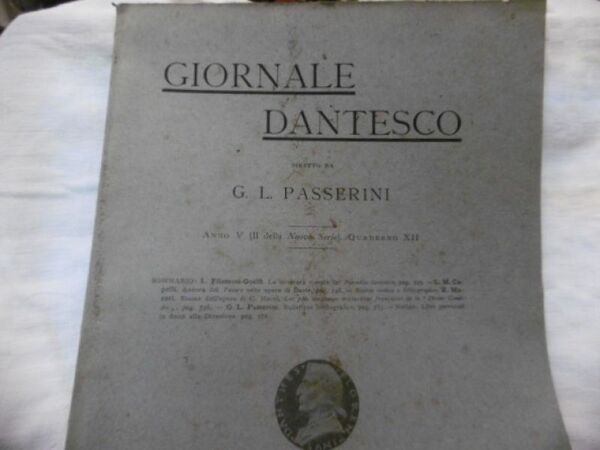 GIORNALE DANTESCO ANNO V QUADERNO XII FIRENZE OLSCHKI EDTORE 1897