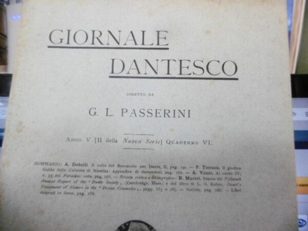 IL CULTO DEL BOCACCIO PER DANTE GIORNALE DANTESCO ANNO V …