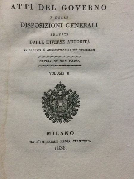 RACCOLTA DEGLI ATTI DEL GOVERNO E DELLE DISPOSIZIONI GENERALI DIVISA …