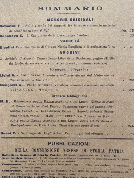 BULLETTINO SENESE DI STORIA PATRIA ANNO COMPLETO 1916