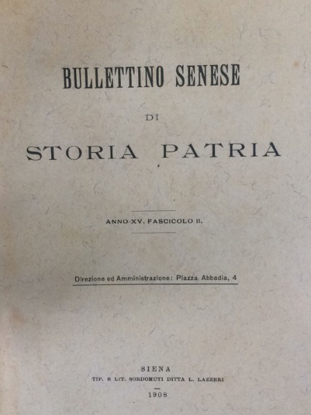 DOCUMENTI SENESI SULL'INQUISIZIONE R.LIVI BULLETTINO SENESE STORIA PATRIA FASCICOLO II …