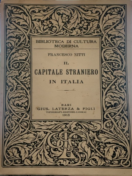 IL CAPITALE STRANIERO IN ITALIA FRANCESCO NITTI 1915
