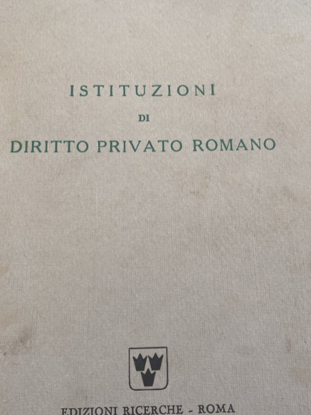 ITITUZIONI DI DIRITTO PRIVATO ROMANO EDOARDO VOLTERRA