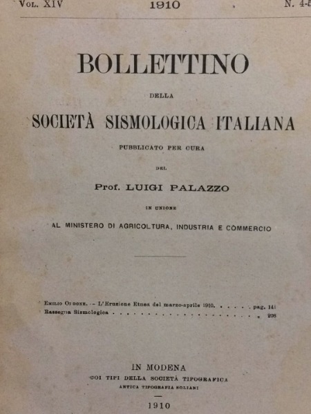 L'ERUZIONE ETNEA DEL MARZO APRILE 1910 EMILIO ODDONE BOLLETTINO SOCIETA' …