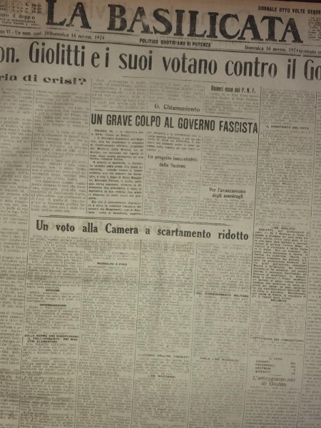 LA BASILICATA QUOTIDIANO POLITICO POTENZA 1924