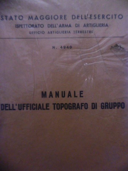 MANUALE DELL'UFFICALE TOPOGRAFO DI GRUPPO 1961