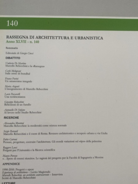 RASSEGNA DI ARCHITETTURA E URBANISTICA KAPPA 140 MARCELLO REBECCHINI PENSIERO …