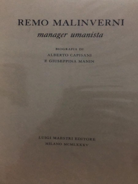 REMO MALIVERNI LUIGI MAESTRI EDITORE MILANO 1985