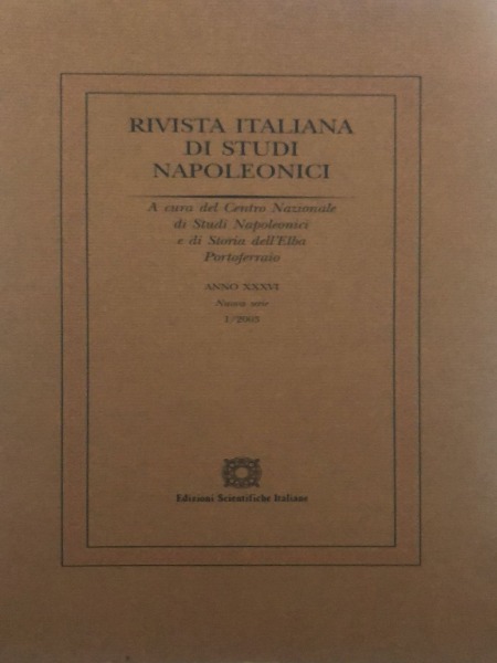 RIVISTA ITALIANA DI STUDI NAPOLEONICI NUMERO 1 DEL 2003