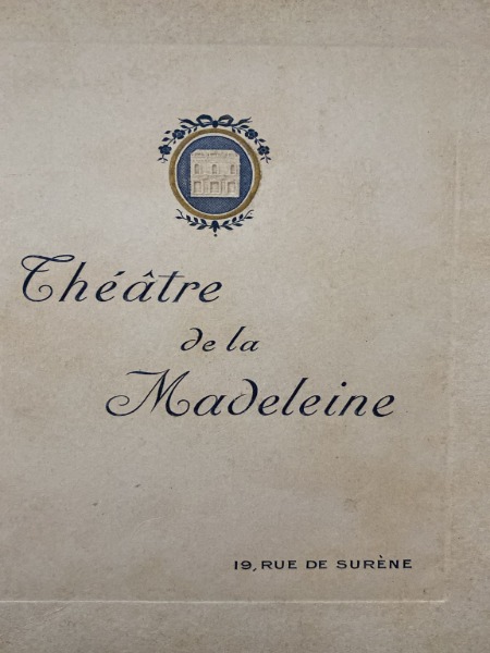THEATRE DE LA MADELEINE SAISON 1925 1926