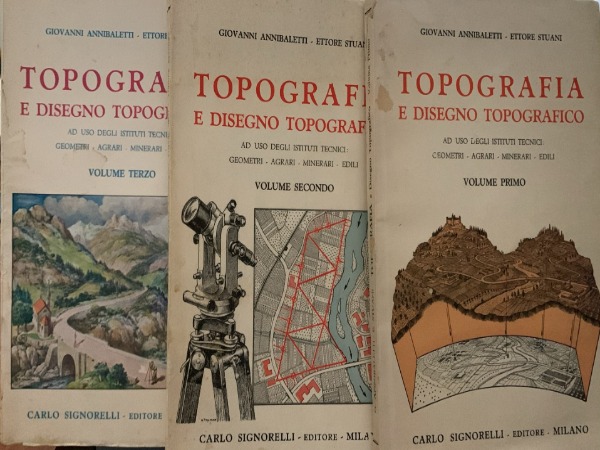 TOPOGRAFIA E DISEGNO TOPOGRAFICO TRE VOLUMI SIGNORELLI