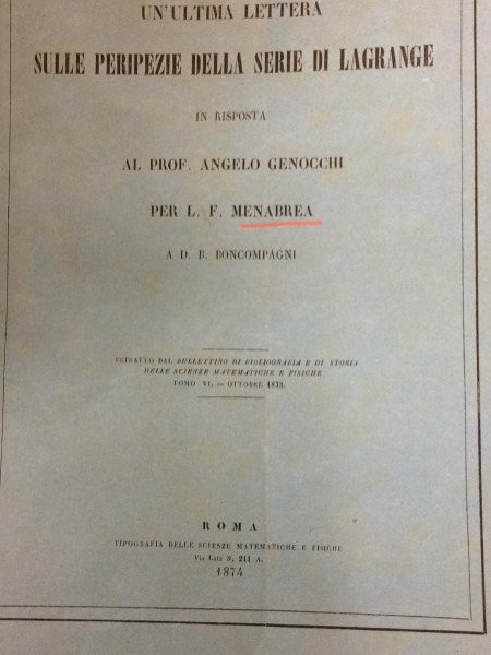 UN'ULTIMA LETTERA SULLE PERIPEZIE DELLA SERIE DI LANGRANGE IN RISPOSTA …