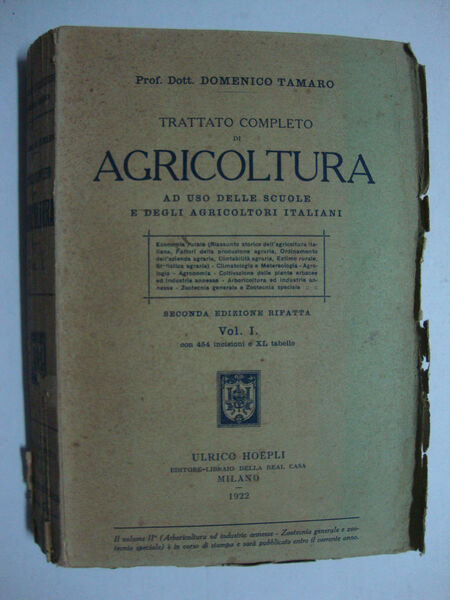 Trattato completo di agricoltura - (Solo vol.I - Ad uso …