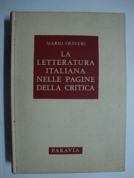 La letteratura italiana nelle pagine della critica