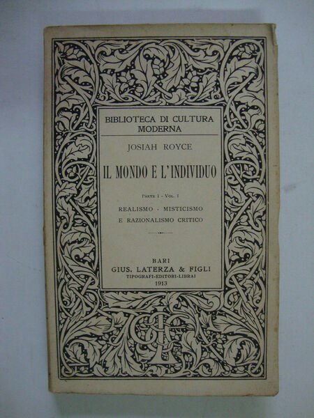 Il mondo e l'individuo (parte I: Le quattro concezioni storiche …